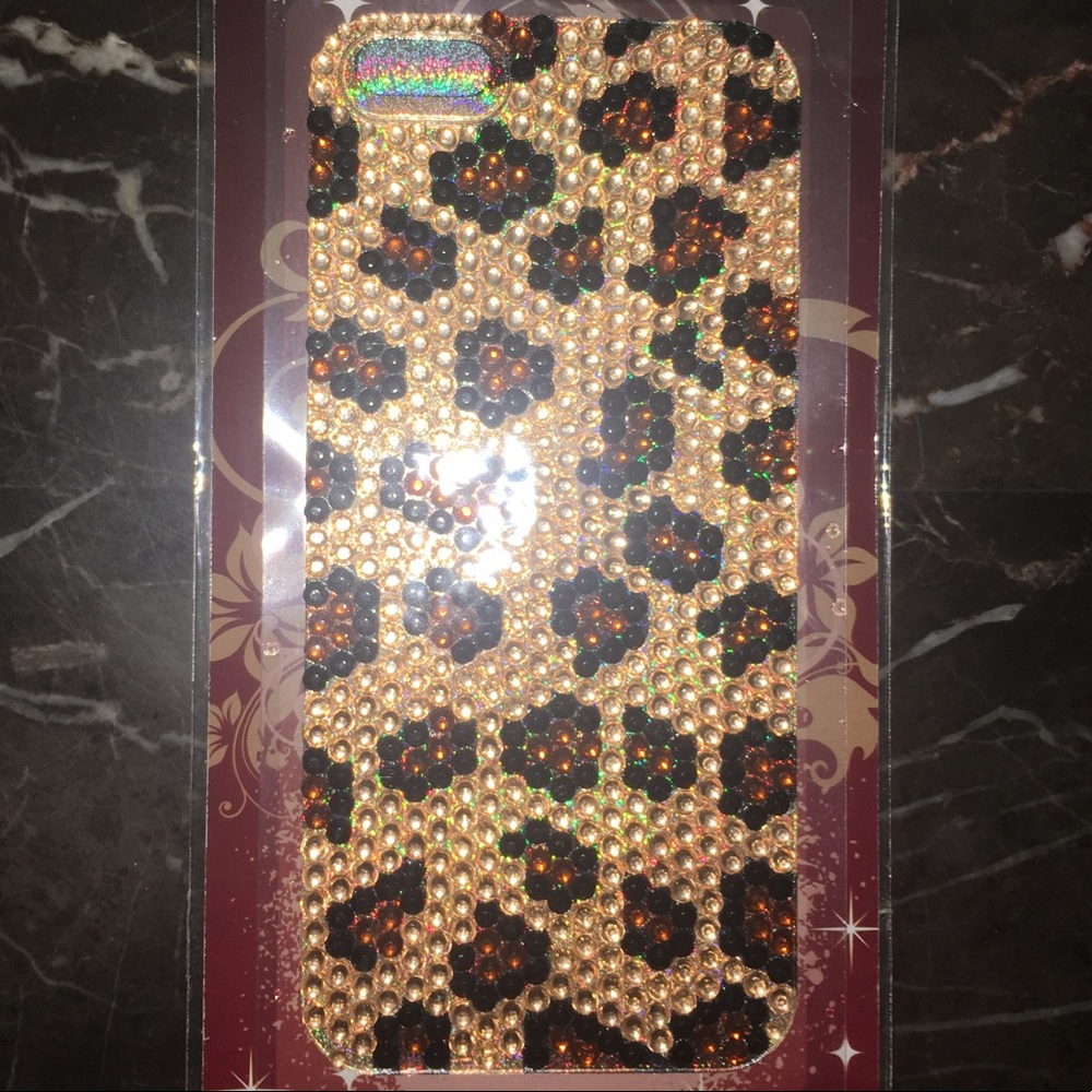 Cheetah Print iPhone 5 Rhinestone Sticker Case 📲 - Picture 4 of 5